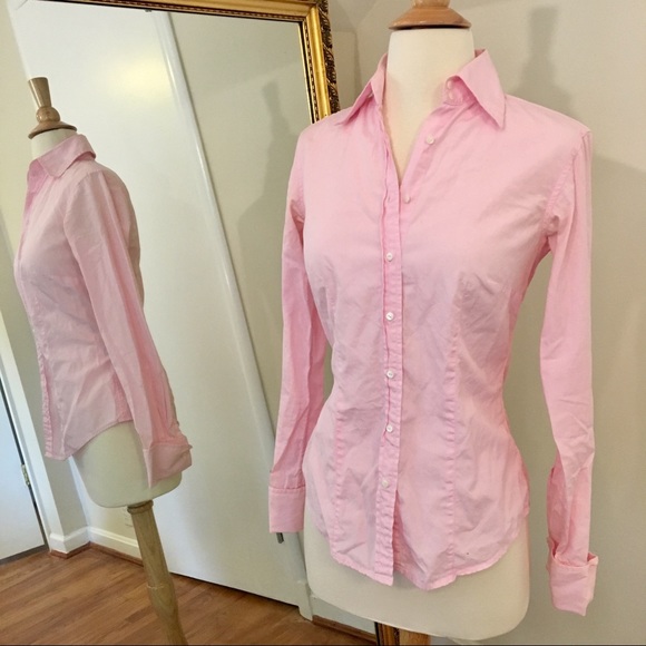 GAP Striped Light Pink Button Down Shirt - Picture 2 of 4